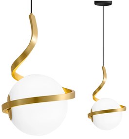 Toolight Toolight, LED závesné osvetlenie 1xE27, G020-CP, zlatá-biela, OSW-04314