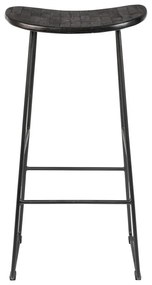 Čierna barová stolička z teakového dreva (výška sedadla 76 cm) Tangle – White Label