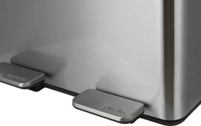 Oceľový odpadkový kôš 2x20 l na triedený odpad/nášľapný v matne striebornej farbe Aliya – Spirella