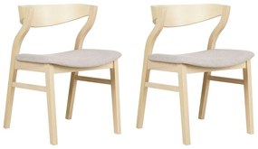 Sada 2 jedálenských stoličiek svetlé drevo/béžová MAROA Beliani