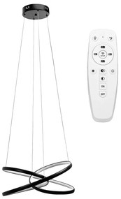 Toolight Toolight, LED stropné svietidlo 50cm, 32W + diaľkové ovládanie, G006-CP, čierna, OSW-09747