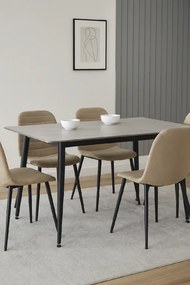 Noela Jedálenský stôl s keramickou doskou v dekore bieleho mramoru CERAMON 140