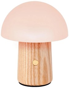 Stmievateľná stolová lampa v prírodnej farbe so skleneným tienidlom (výška 13 cm) Alice – Gingko