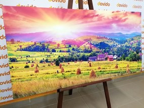 Obraz stohy sena v karpatských horách - 120x60