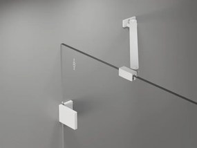 Mexen Lunar Duo, výklopný sprchový kút 90 x 75 cm, 8mm číre sklo, biely profil, 834-090L-075P-20-00