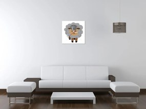 Gario Obraz s hodinami Sivá ovečka Rozmery: 40 x 40 cm