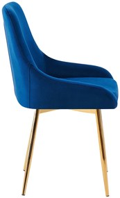Sada 2 ks jedálenskej stoličky Elmira zamat - tmavomodrá
