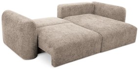 Svetlohnedá ženilková rozkladacia/s úložným priestorom rohová pohovka (pravý roh/s leňoškou) Mele – Makamii