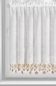 KRÁTKA VIANOČNÁ ZÁCLONA NA PÁSKE XMAS 90X150 CM HVIEZDY