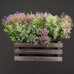 AMADEA Drevený obal s kvetináči - tmavý, 32x17x15cm Český výrobok