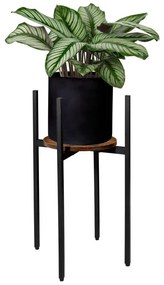 Stojan na kvety TORRE RUSTIC čierny 60 cm