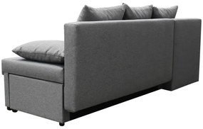 Univerzálna rozkladacia rohová sedacia súprava s úložným priestorom do tvaru L ALMEIDA sivá