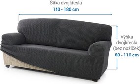 Super strečové poťahy NIAGARA antracitová dvojkreslo (š. 140 - 180 cm)