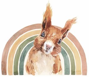 Gario Detská nálepka na stenu Rainbow animals - veverička Farba: A, Rozmery: 98 x 85 cm