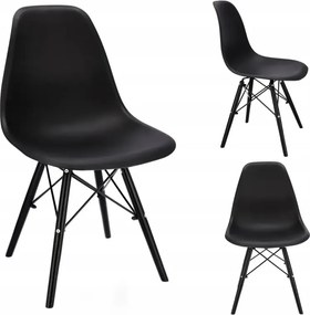 Dekorstudio Dizajnová jedálenská stolička v škandinávskom štýle - čierna s čiernymi nohami