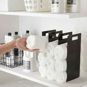 Čierne kovové stojany na uteráky v súprave 2 ks Tower – YAMAZAKI