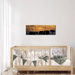 Obraz Safari (s hodinami) (90x30 cm)
