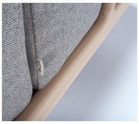 Kreslo s konštrukciou z dubového dreva so sivým textilným sedadlom Gazzda Fawn