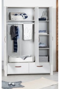 Svetlosivá detská šatníková skriňa 136x190 cm Mila – Roba