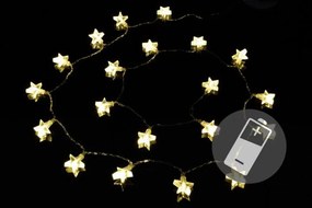 Vianočná svetelná reťaz - hviezdy, teple biela