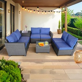 Veľká záhradná sedacia súprava s boxom na podušky Avenberg ENCANTA