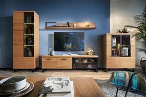 MAGNOLIA 11 vysoká vitrína, pravá, dub rustikal/čierna