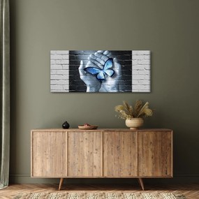 Obraz - Motýľ na stene (120x50 cm)