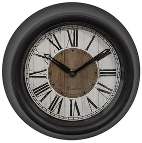Hnedo-čierne nástenné hodiny London - Ø 23*5 cm / 1*AA