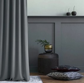 Sivý záves Aura so zavesením na riasiacu pásku 140 x 300 cm