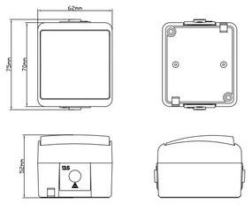 Elhard Vonkajšie zvončekové tlačidlo na omietku Tew, IP44, biele TE1002W