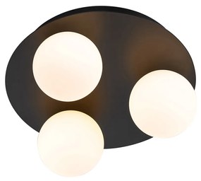 Moderné kúpeľňové stropné svietidlo čierne 3-svetlo - Cederic