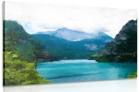 Obraz maľované horské jazero Varianta: 60x40