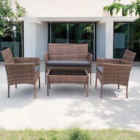 Elegantná ratanová záhradná sedacia súprava so stolom