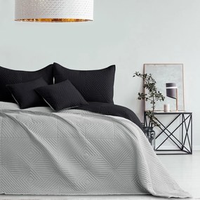 Prešívaný prehoz na posteľ SOFTA 220x240 čierno-šedý