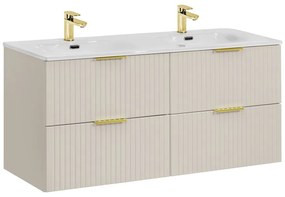 Závesná skrinka Adele Cashmere Sky so zápustným umývadlom 120 cm kašmír/biela