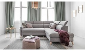 Svetlosivá rozkladacia rohová pohovka (pravý roh) Sweet Harmony – Miuform