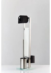 WENKO 21564100 - WC kefa RIVALTA 18x70 cm nerez/strieborná/biela/čierna