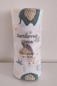 PREM - PREM Zavinovacia predpraná plienka s potlačou Africké zvieratá Bavlna - předepraná, 120/120 cm
