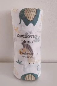 PREM - PREM Zavinovacia predpraná plienka s potlačou Africké zvieratá Bavlna - předepraná, 120/120 cm
