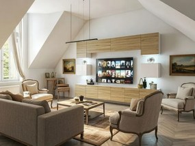 Obývacia stena Belini Premium Full Version dub sonoma / biely lesk + LED osvetlenie Nexum 41