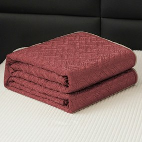Prehoz na posteľ so vzorom WICKER vínový Rozmer: 170 x 210 cm