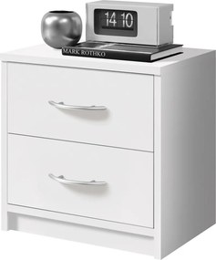 Nočný stolík s 2 zásuvkami Pepe, biely