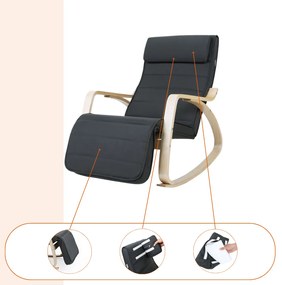 Jurhan Hojdacie kreslo, leňoška SWING nosnosť 150kg, 67x115x91cm, antracitová