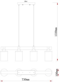 Globo 15555-4H - Luster na lanku LILA 4xE27/60W/230V