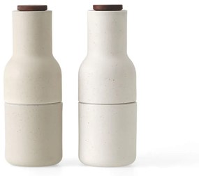 Audo (Menu) Mlynčeky na soľ a čierne korenie Bottle Ceramic, set 2ks, sand / walnut