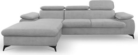 Rohová sedacia súprava Scala, svetlo šedá látka, ľavý roh