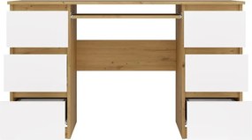 Psací stůl KUBA dub artisan/bílý