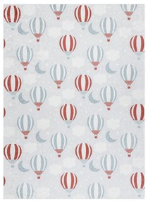 BAMBINO 1349 Prateľný koberec Balóny, pre deti protišmykový - sivý