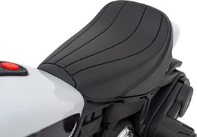 Ramiz Elektrická motorka Chopper FASTER pre deti biela + FM rádio + audio panel + LED