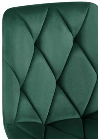 Jedálenská stolička Clairton zamat - tmavo zelená